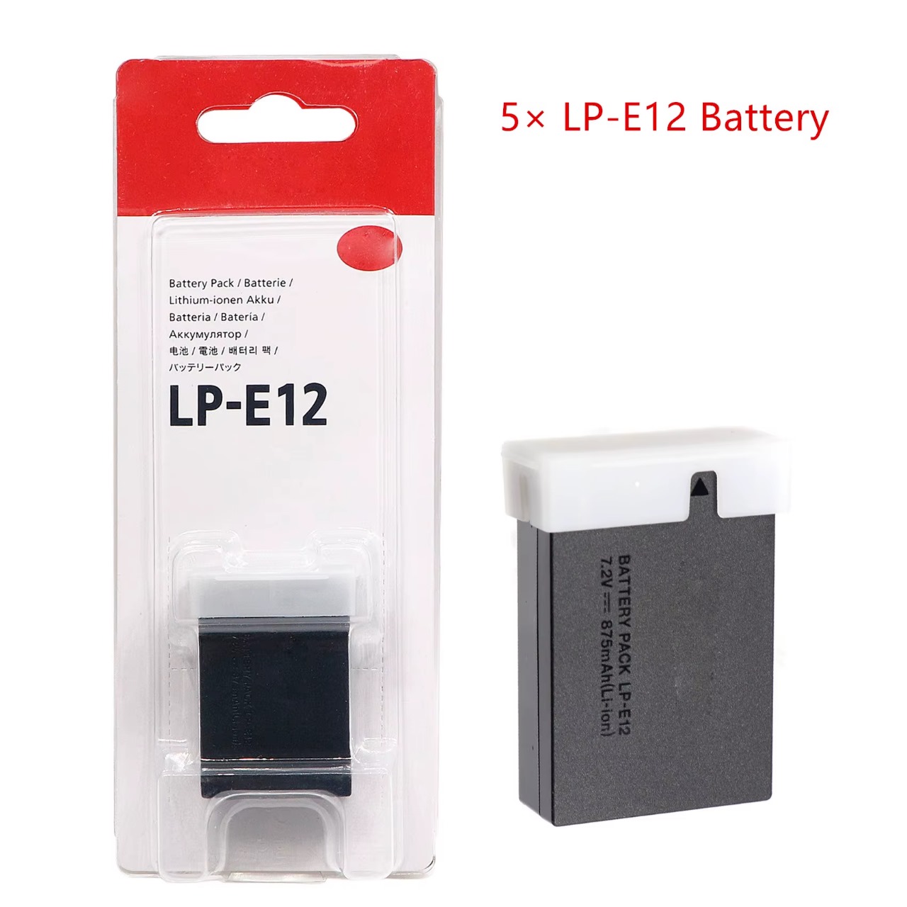 Canon LP-E12 Lithium-Ion Battery with Pack (7.2V, 875mAh) - Black