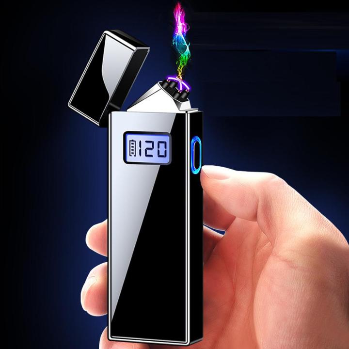 Double arc power display usb rechargeable lighter