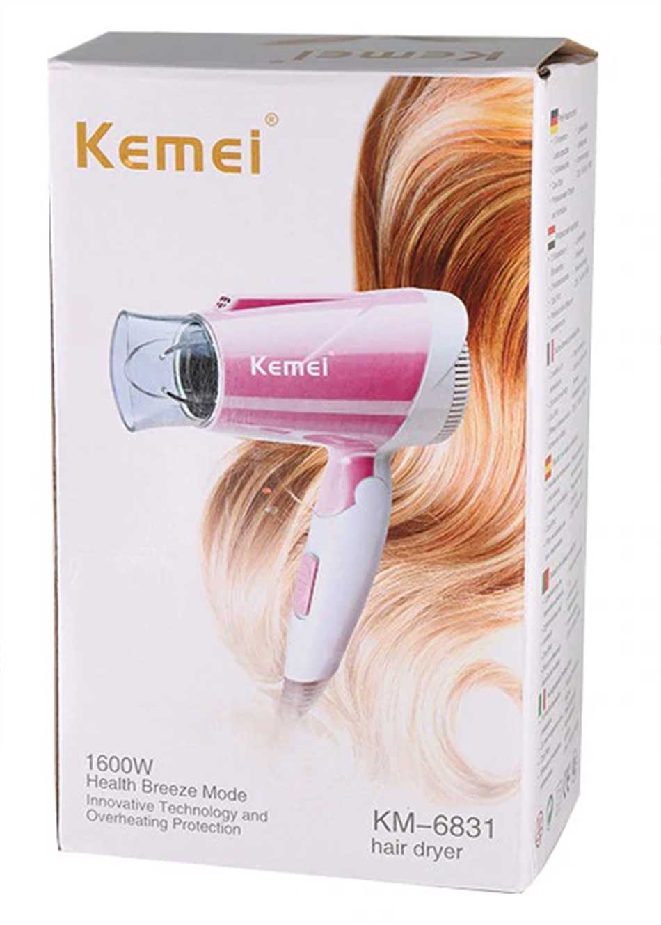 Kemey Km6831 Cool And Hot Foldable Electric Hair Dryer For Women - Hair Dryer