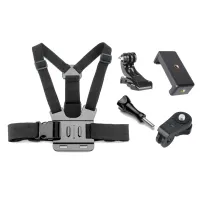 Chest Strap Mount with Jhook for Action Camera and Phone- GoPro (HERO11,Mini,10,9, 8/7/6/5/4/3+/3/2, MAX, Session, Fusion) DJI Osmo Action, Insta360