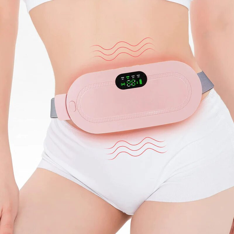 Menstrual Cramps Relief, Menstrual Pad Belt for Stomach,3 Speed Adjustment/6 Speed Massage Modes,Back and Belly Period Heating Pad