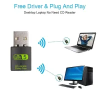 600Mbps USB WiFi Bluetooth Adapter Dual Band 2.4/5.8Ghz Wireless External Receiver RTL8821CU WiFi Dongle for PC/Laptop/Desktop