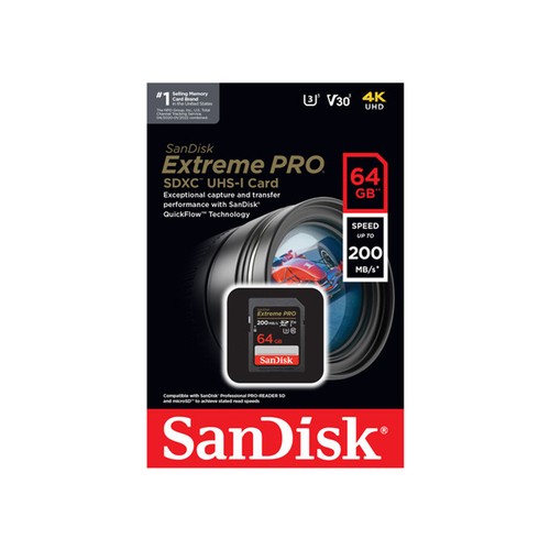 SanDisk Extreme PRO 64GB 200mbps SDXC UHS-I Memory Card ( SDSDXXU-064G-GN4IN )