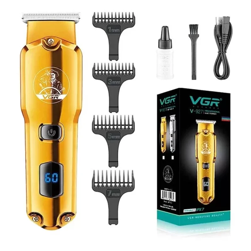 VGR V-927 Hair Trimmer Professional Trimmer Electric Hair Clipper Cordless Zero Cut Machine Rechargeable Waterproof LED Display