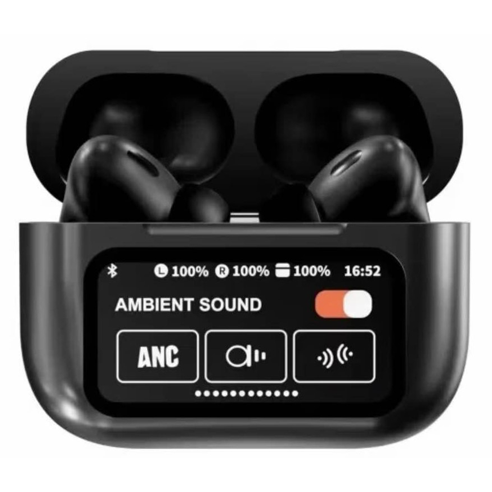 Airpods Pro With Screen Display ANC / ENC Dobble Dark Touch Control - Black