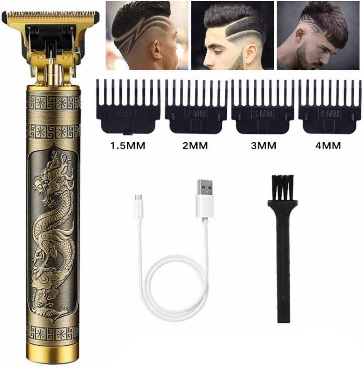 Type-C USB Interface Adjust Battery Vintage T9 Professional Hair Trimmer