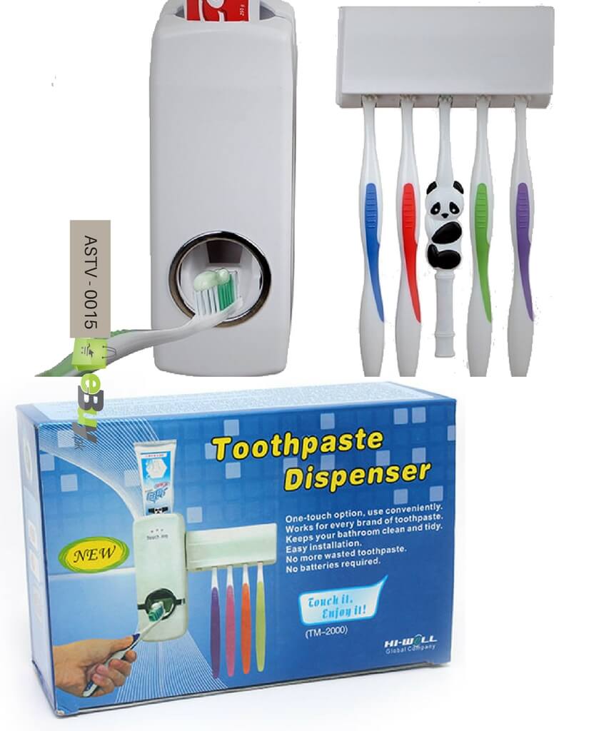 Automatic Toothpaste Dispenser with Toothbrush Holder