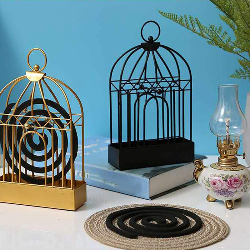 Mosquito Coil Holder Smoke Spiral Holder Mosquito Coil Holder Bird Cage, Innovative Home Incense Holder Metal Holder with Handle for Home and Camping