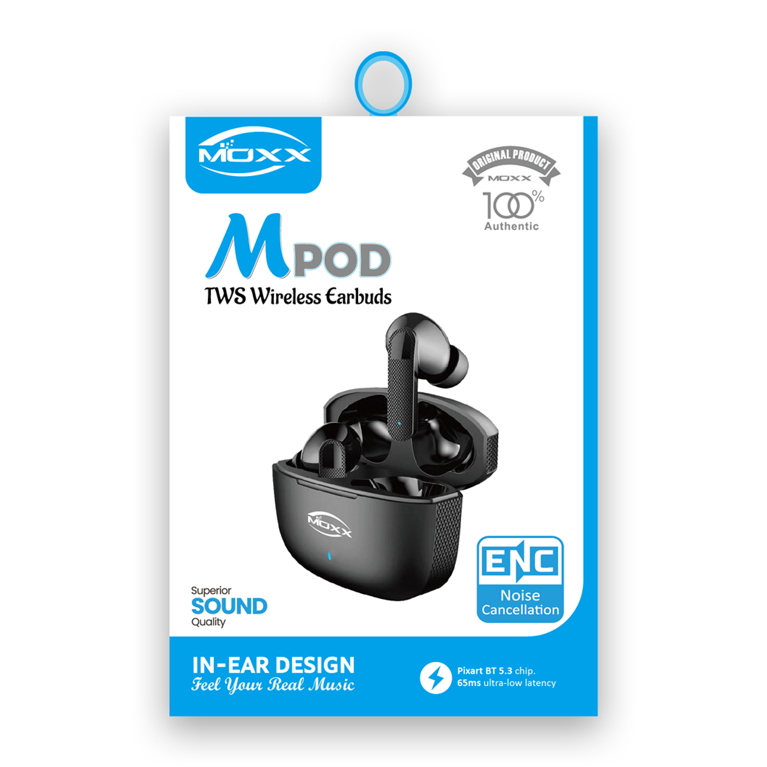 MOXX MPOD ENC TWS Wireless Earbuds | Environmental Noise Cancellation (ENC) Active