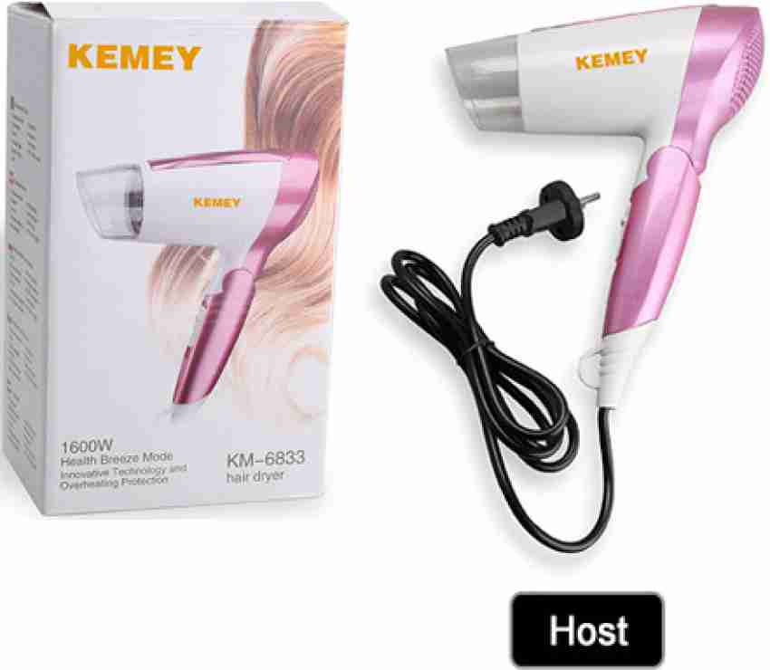 Kemey KM-6833 Professional Hair Dryer Hot and Cool Medium size heavy duty 1600watts